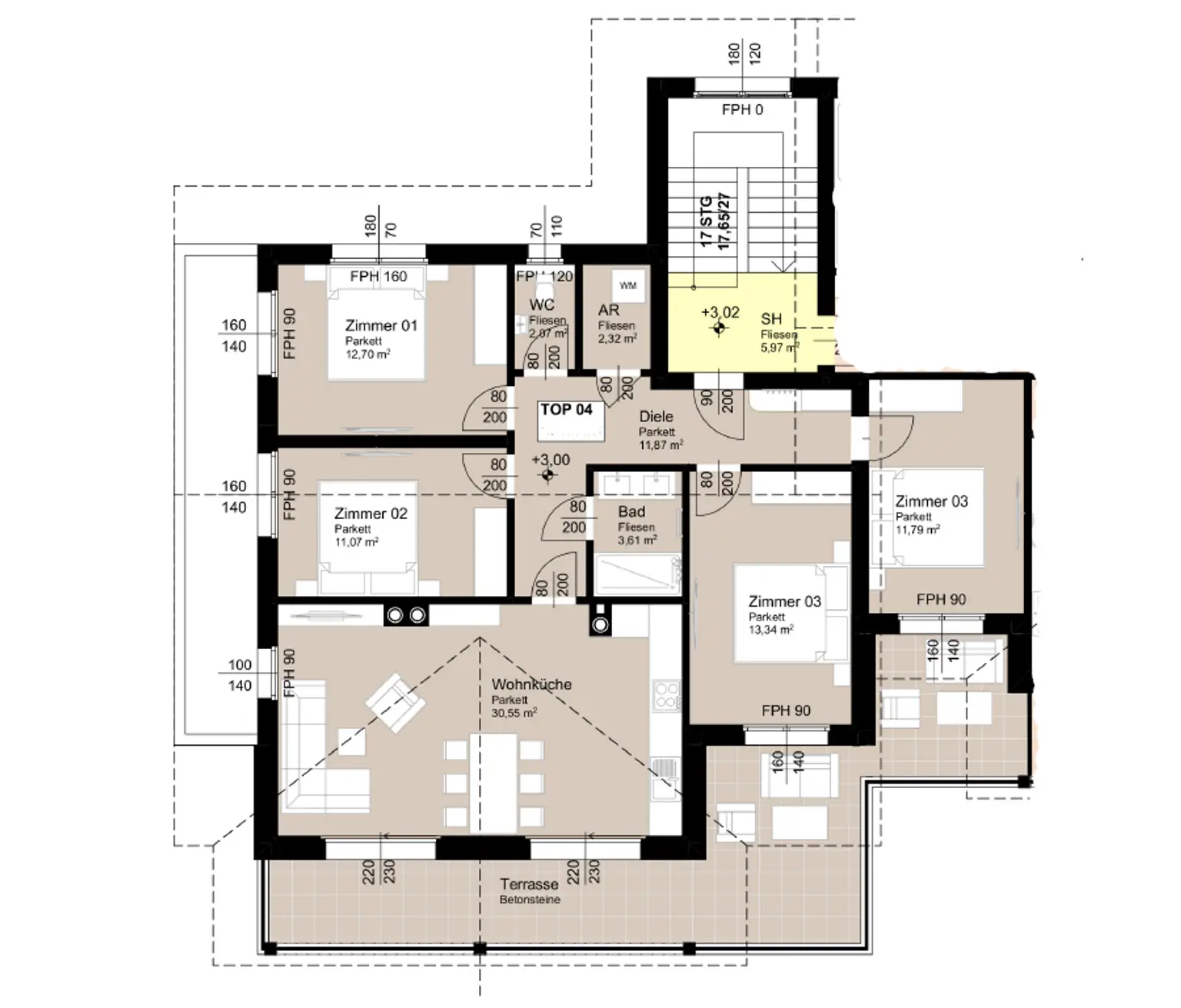 Grundriss Top4 99,3m²