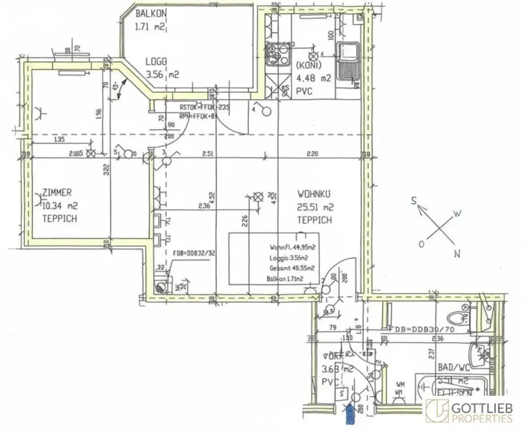 Grünruhelage nahe Arenbergpark! Teilmöblierte 2-Zimmer-Wohnung mit Loggia in Stockwerkslage