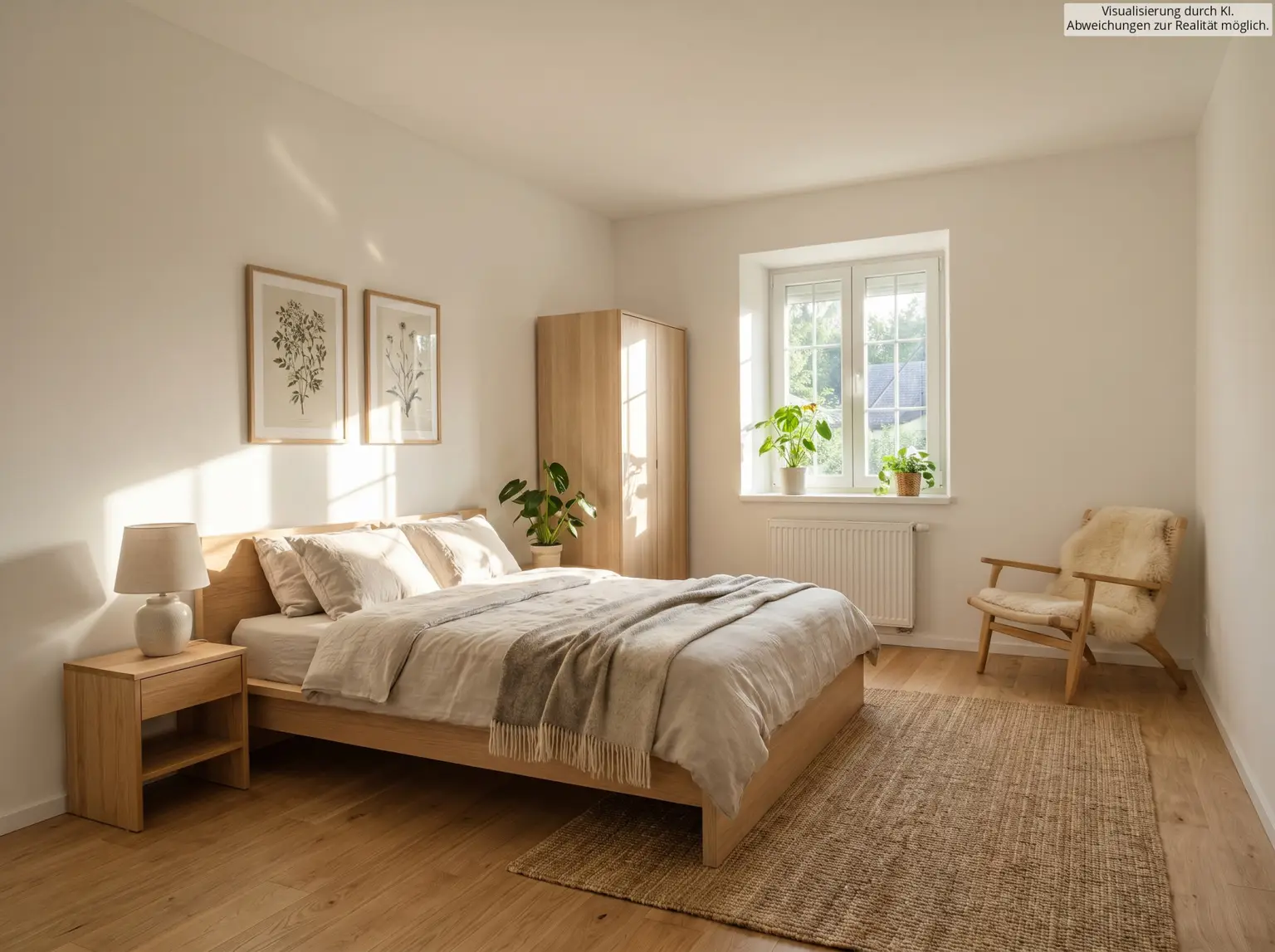 Schlafzimmer mit KI visualisiert