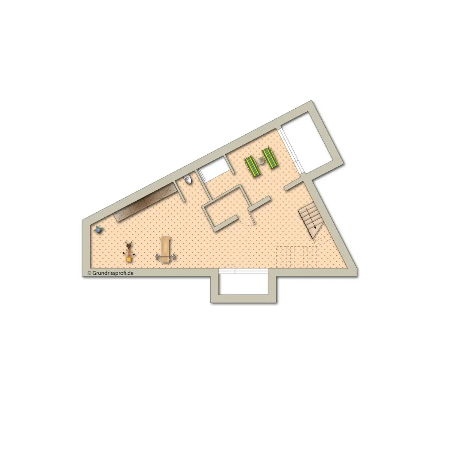 Grundriss Laxenburg Keller möbiliert