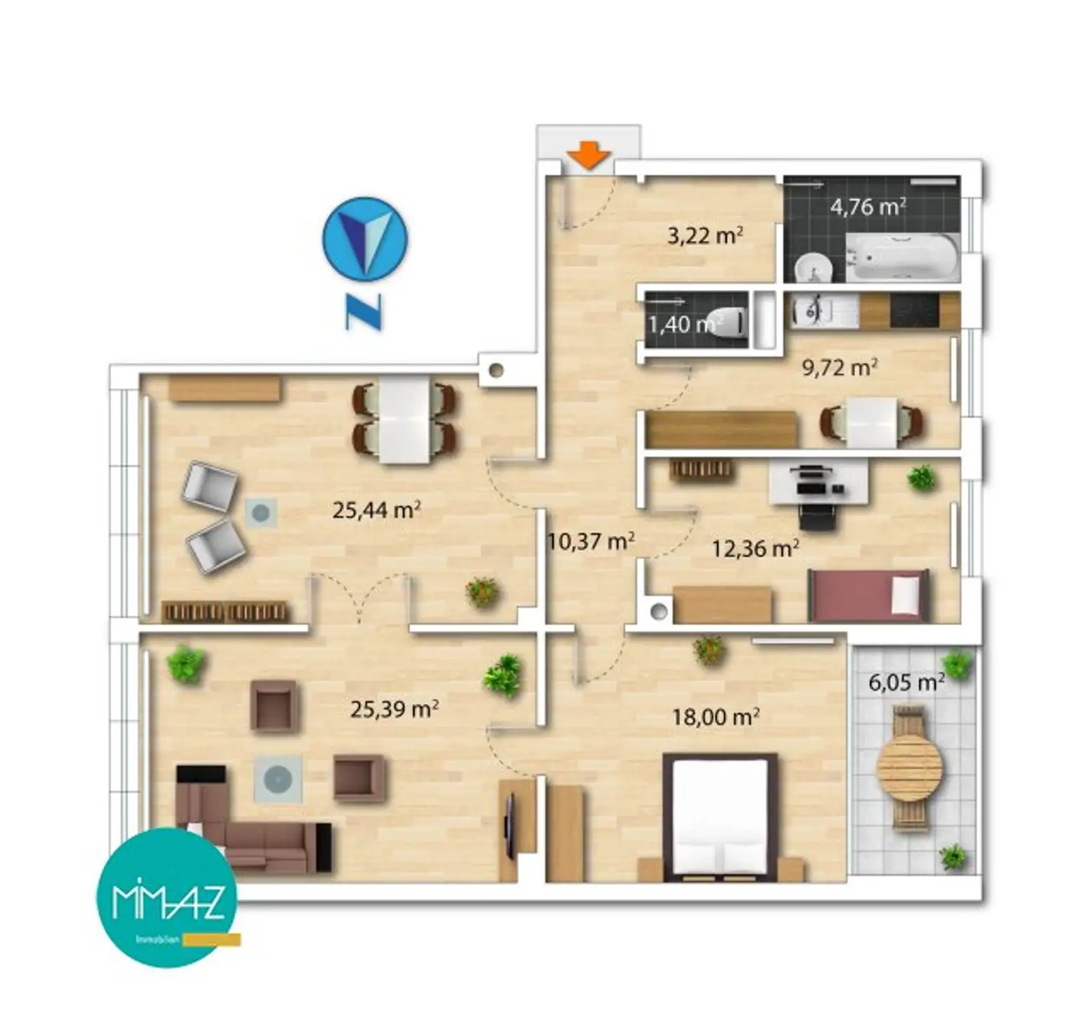 Grundriss Möblierungsvorschlag