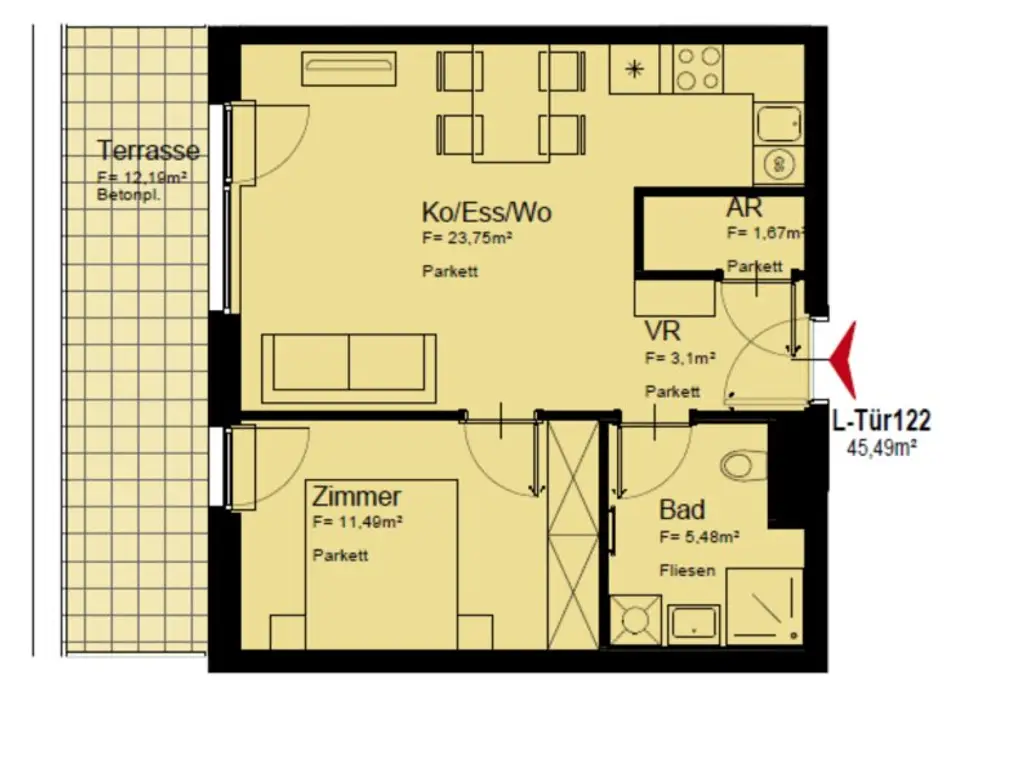 Terrassenwohnung im 7. Stock - Sonnig Wohnen - Nahe U1 Kagraner Platz