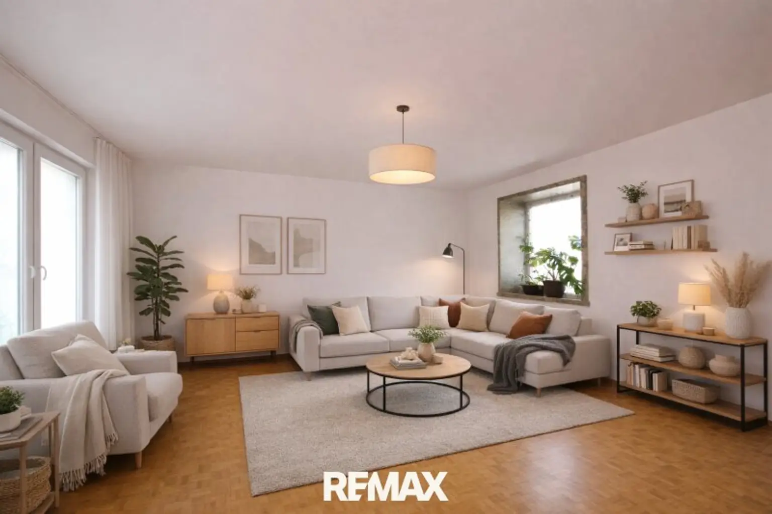 Wohnzimmer (virtuell eingerichtet)