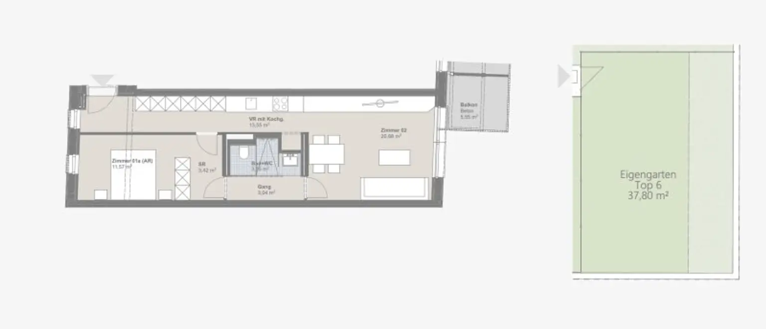 120 Meter zur U1 Oberlaa- Sonnige, barrierefreie südseitige Wohnung mit Top U1 Anbindung- inkl. Küche