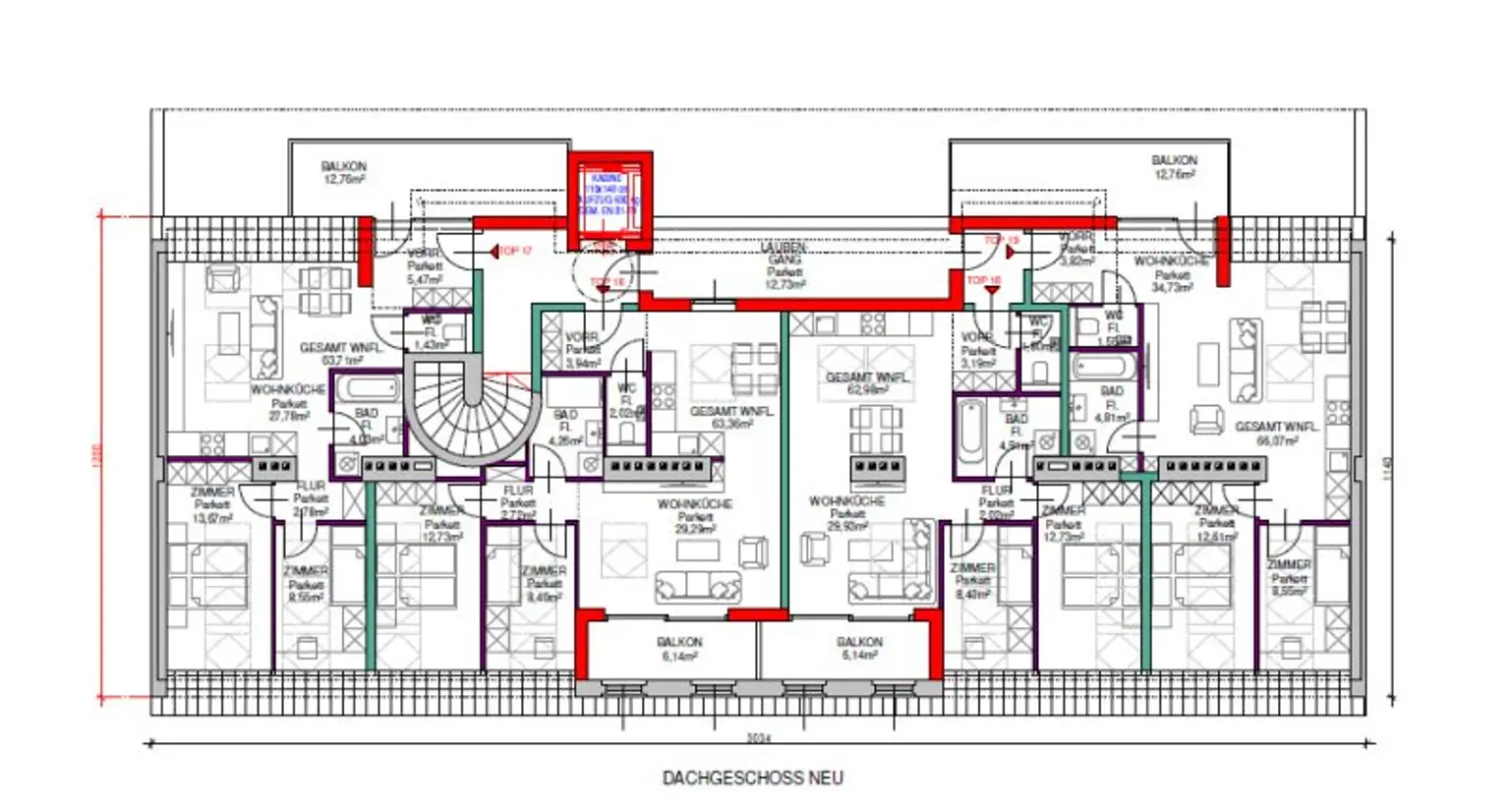 Baubewilligtes Dachgeschoss-Projekt mit 4 Wohneinheiten in 1100 Wien