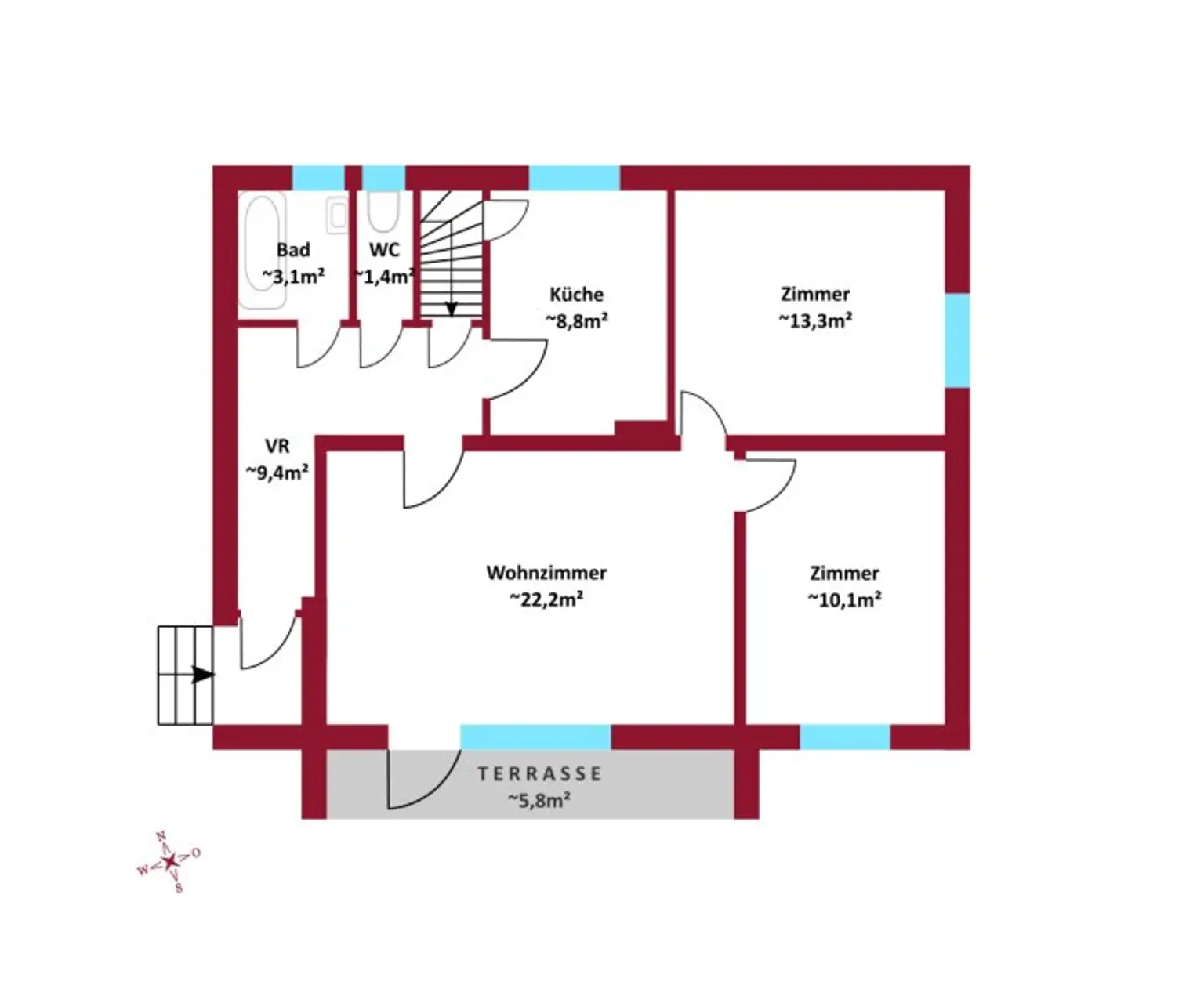 Einfamilienhaus mit Fernblick ins Grüne | Garage & Carport-Stellplatz | Südwest-Terrasse mit Sonnenschutz | Absolute Ruhelage I Voll unterkellert