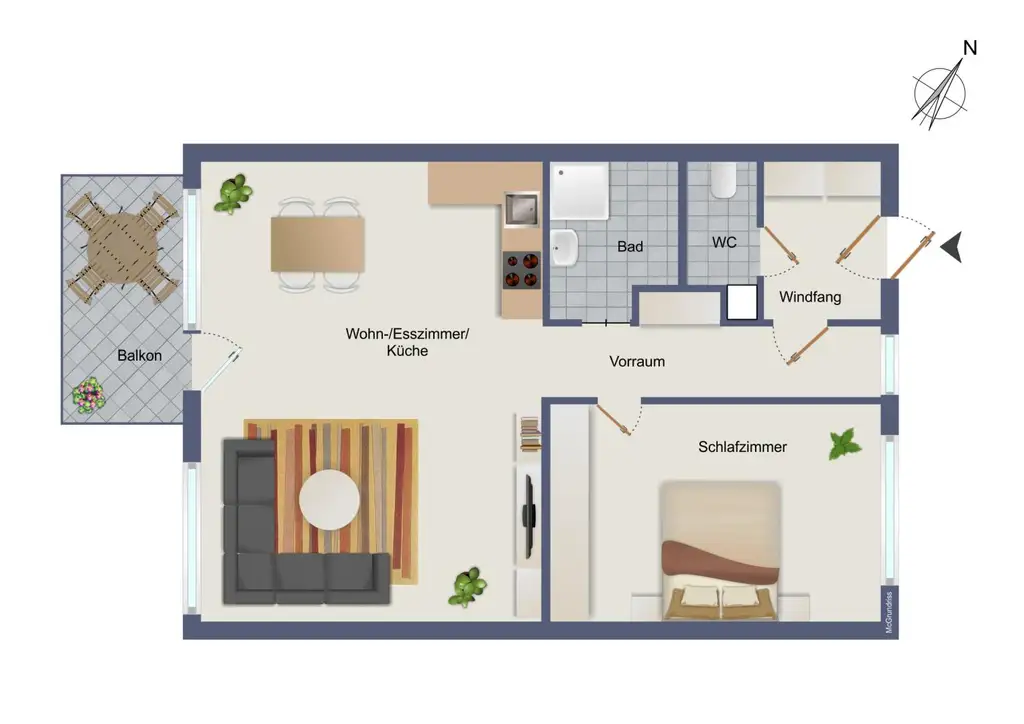 Helle 2-Zimmer-Wohnung mit Balkon in beliebter Wohnanlage – ruhig, grün, wunderbar!