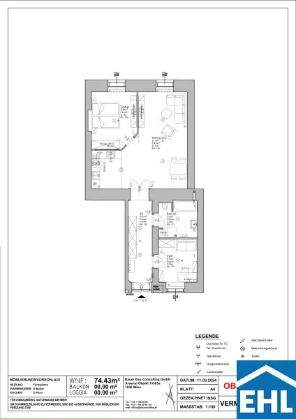 Moderne 3-Zimmer-Wohnung im Arsenal!