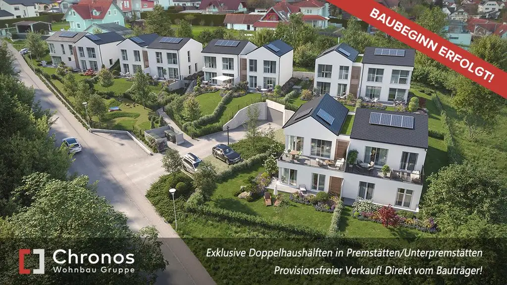 Sommer-AKTION! Baubeginn Erfolgt! Neubau-Doppelhaushälfte in Unterpremstätten! Moderne Wohnanlage mit nur 10 Einheiten!