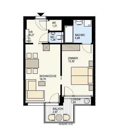 2 ZIMMER WOHNUNG MIT BALKON - ERSTBEZUG