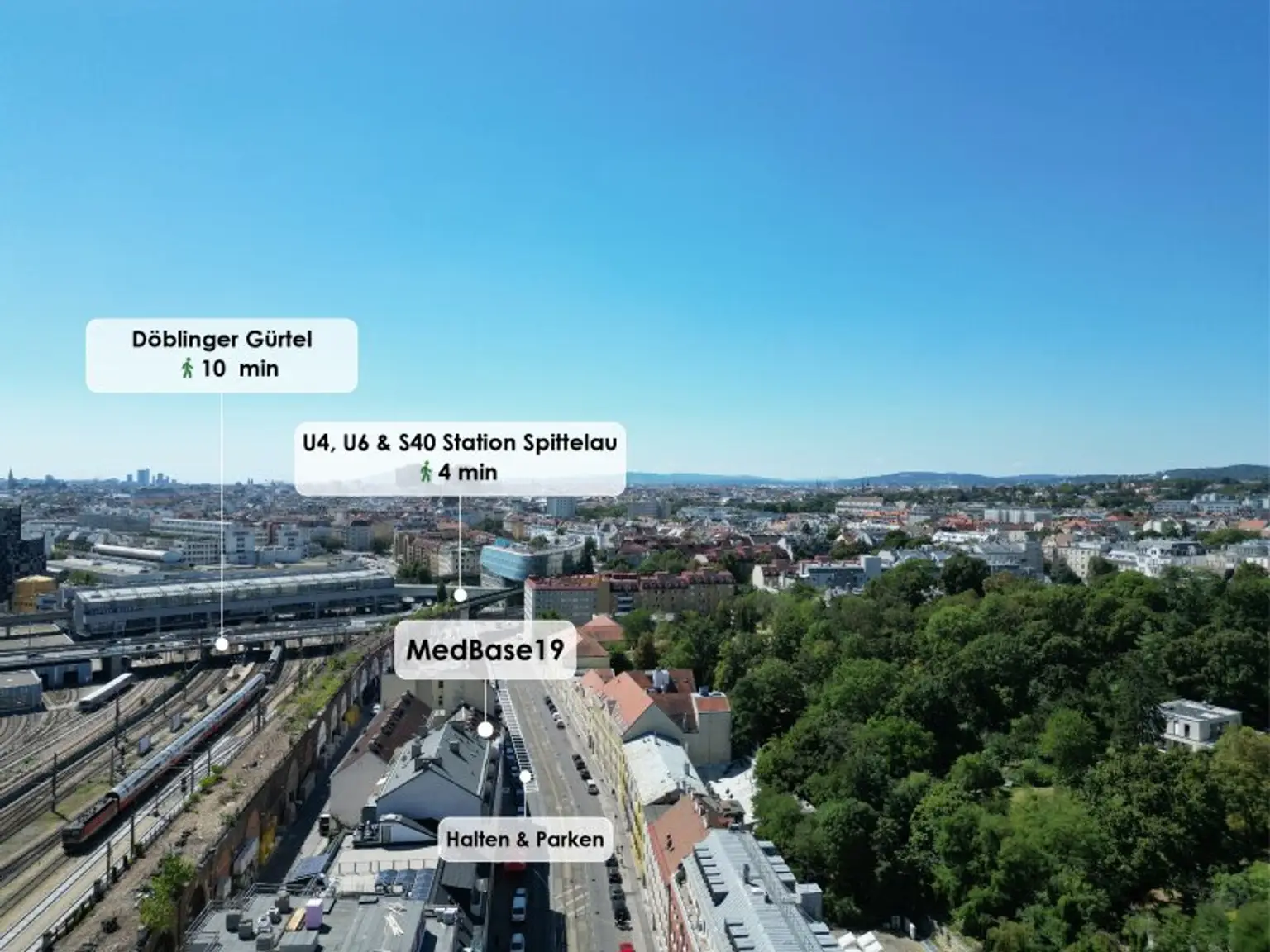 Ordinationsräume im MEDBASE19 vis-à-vis PRIVATKLINIK Döbling I U6 & U4 und D-Wagen