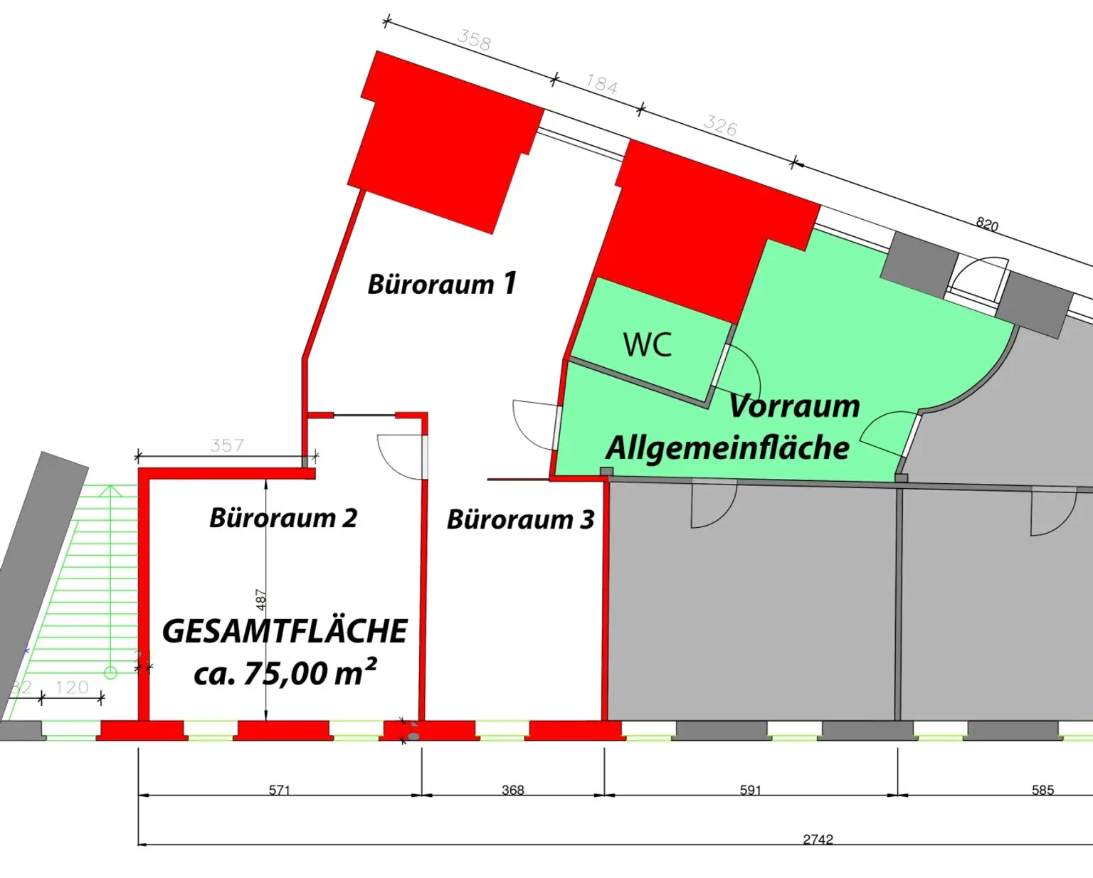Neubaubüro 75 m² - Praxis - vielseitig nutzbar –in Schwertberg