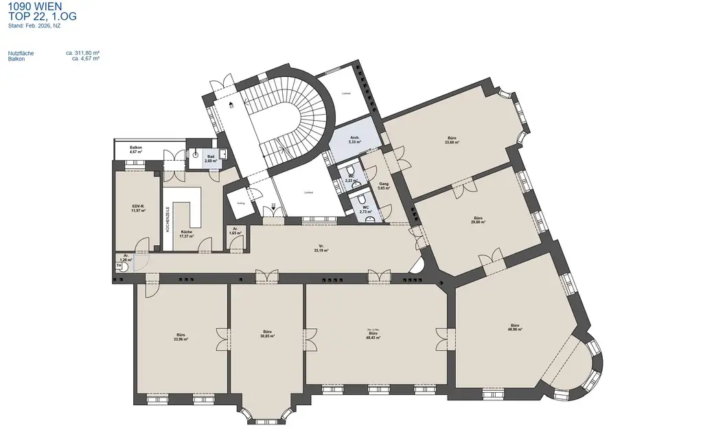 Plan 1.OG Top 22 akt
