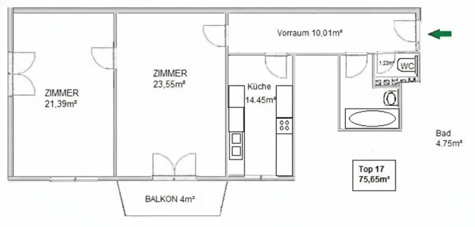 U4 U-Bahnstation I Oase der Ruhe im urbanen Umfeld I Lichtdurchflutete Wohnung mit Balkon in Innenhoflage und Grünblick