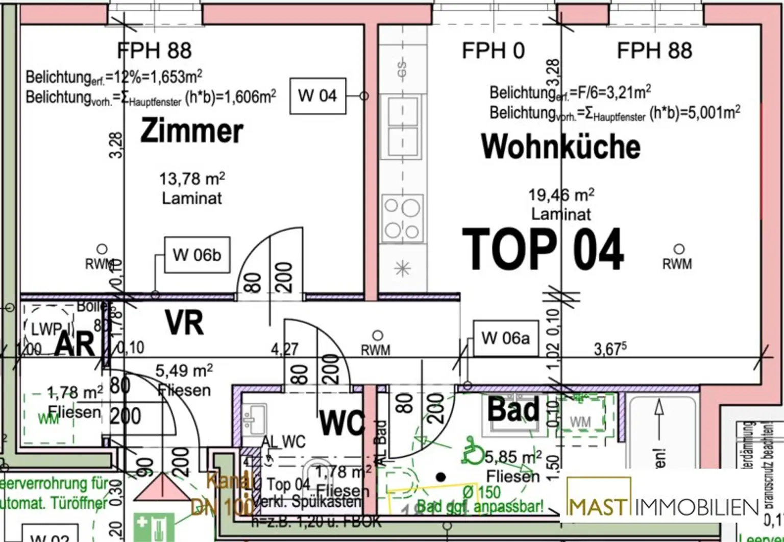 2 Zimmer Garten Wohnung inkl. EWE Einbauküche in optimaler Lage - inkl. PKW Abstellplatz