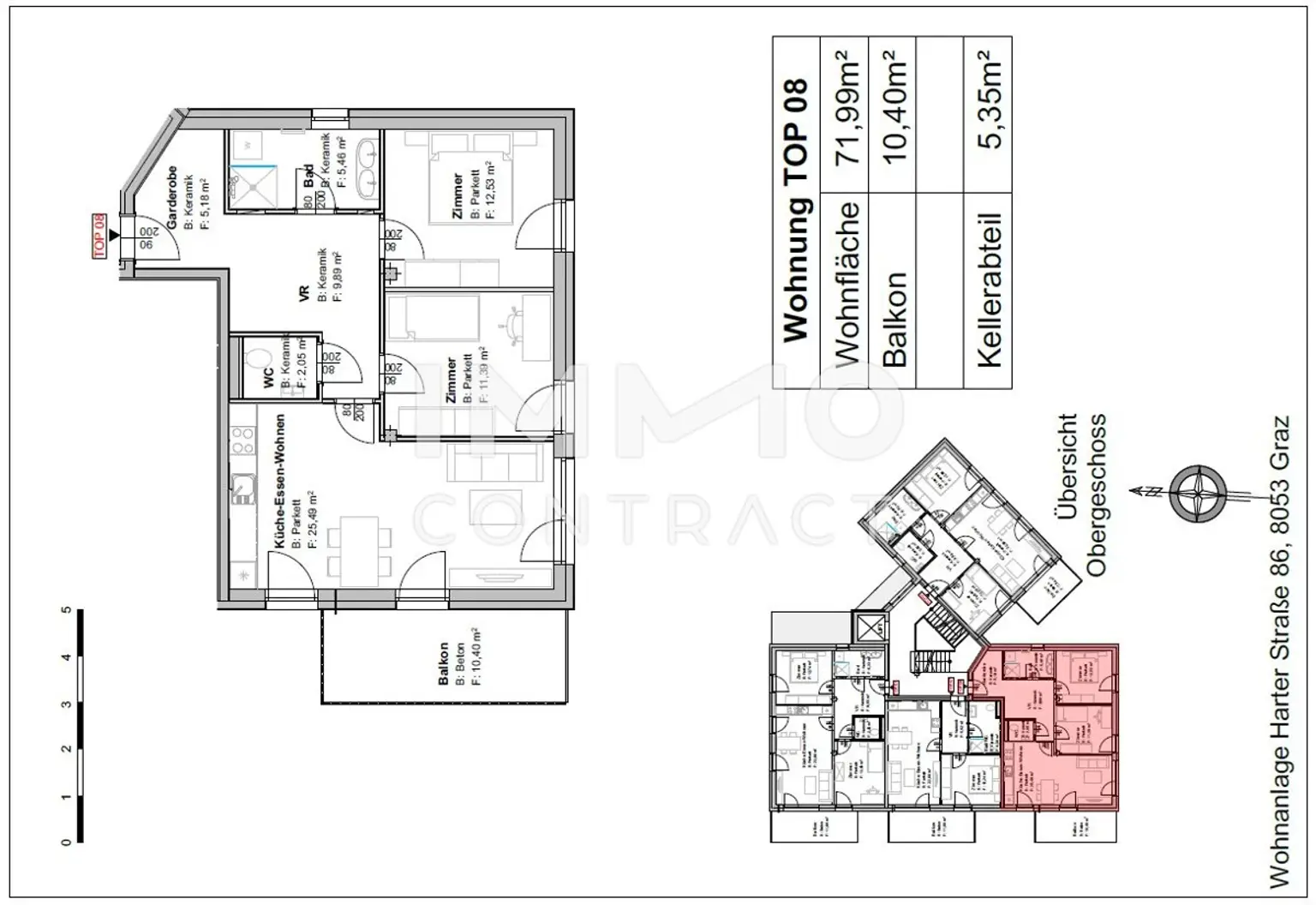 Neuwertige 3 Zimmer Wohnung mit Balkon in zentraler Lage - Harter Straße 86 - Top 08