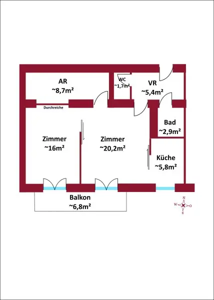 Anspruchsvoll wohnen, in bester Ruhelage, südseitiger Balkon, Gartenmitbenutzung