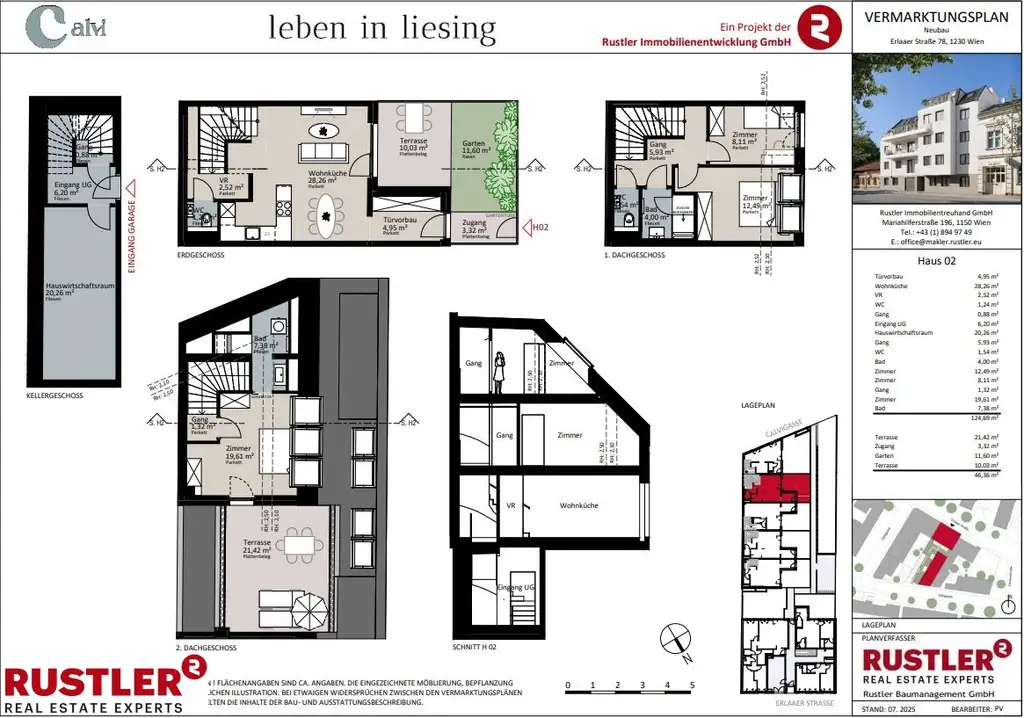 Neubauprojekt CALVI | 3 Stöckiges Reihenhaus mit Garten, Keller & Dachterrasse | Provisionsfrei!