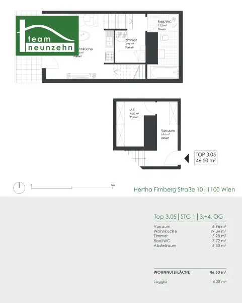 Lichtdurchflutetes Wohnen auf drei Ebenen – Stylische Maisonette mit Loggia in ruhiger Lage nahe dem Wienerberg!