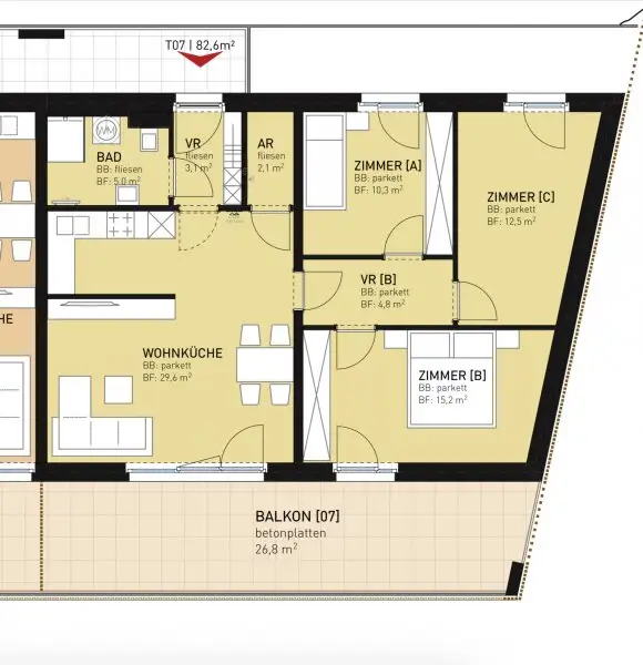Neuwertige 4-Zimmer-DG-Wohnung in Lannach mit großem Balkon und Blick ins Grüne