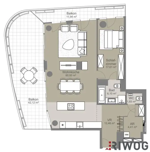 **DANUBEFLATS mit XXL Freifläche Richtung Innenstadt** 2 oder 3 Zimmer möglich