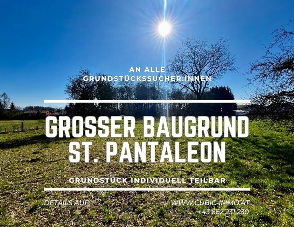 Großes, schönes Baugrundstück in St. Pantaleon (Teilankauf möglich)