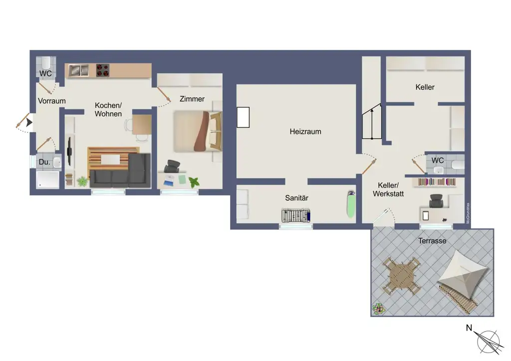 Einfamilienhaus mit Einliegerwohnung, Garage, Carports und Ausblick!