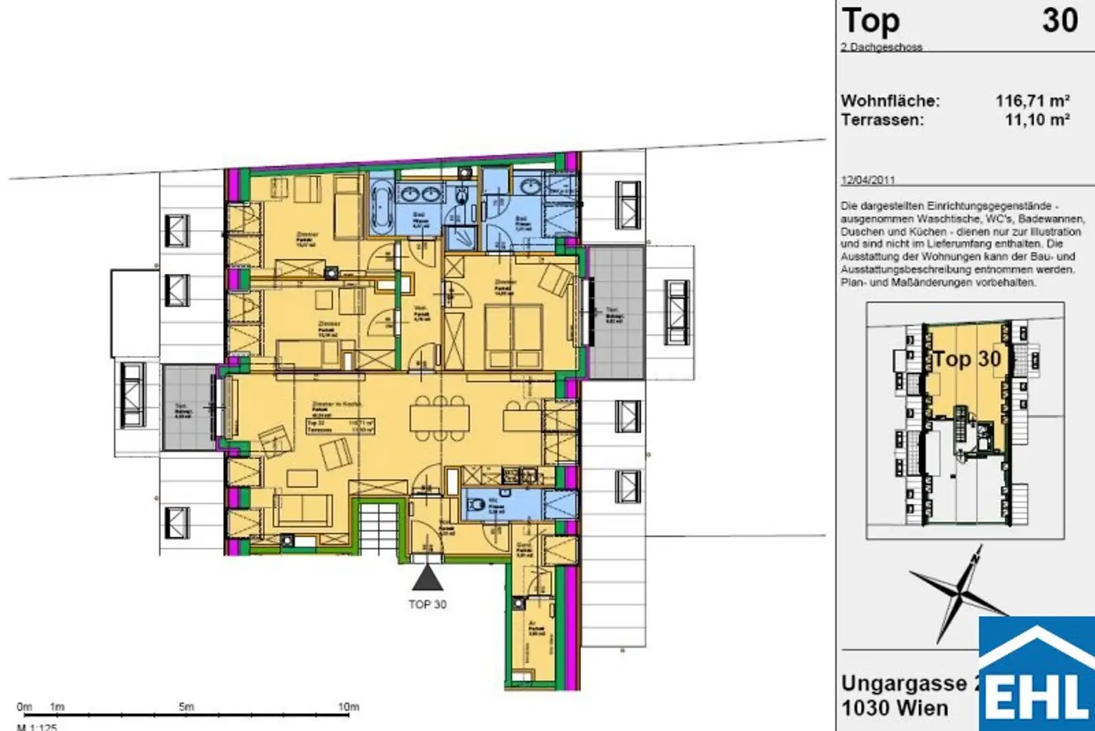 Top 4-Zimmer-Wohnung mit Terrassen nahe Rochusmarkt