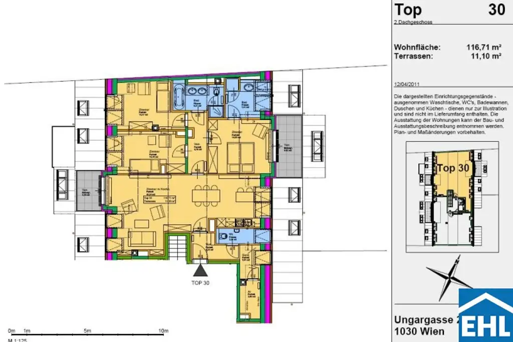 Top 4-Zimmer-Wohnung mit Terrassen nahe Rochusmarkt