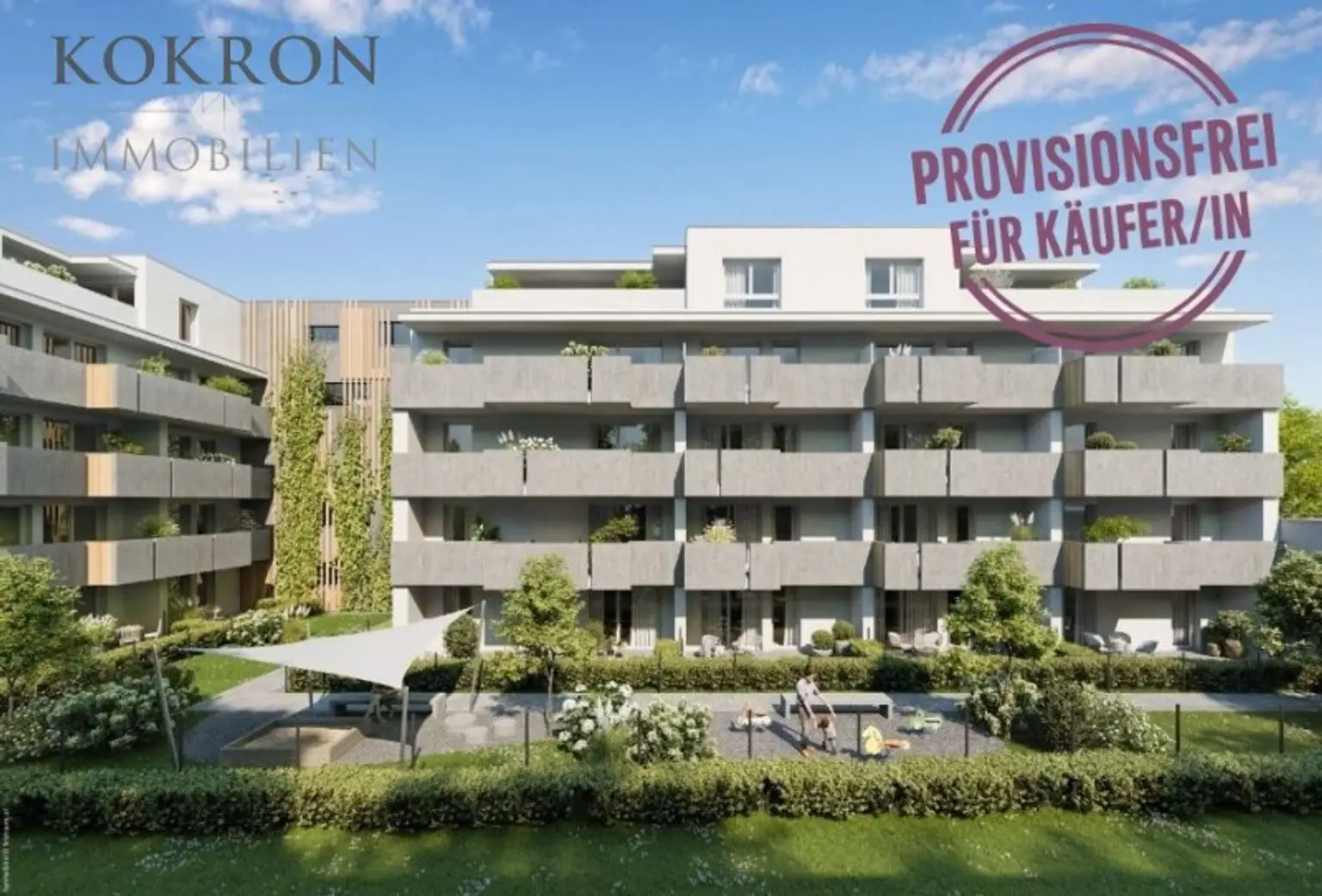 Ansicht Haus gartenseitig - Rendering