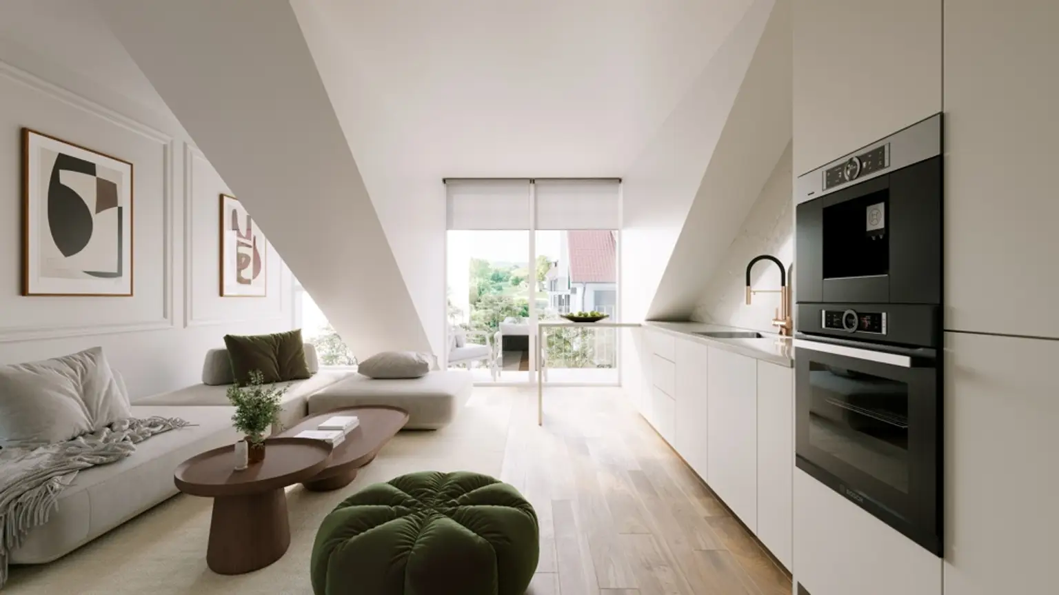 Wohnzimmer & Küche OG