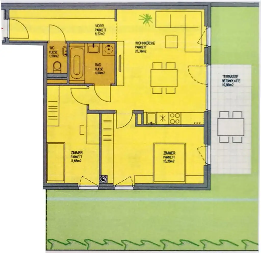 Energieeffiziente 3 Zi mit Terrasse und Garten