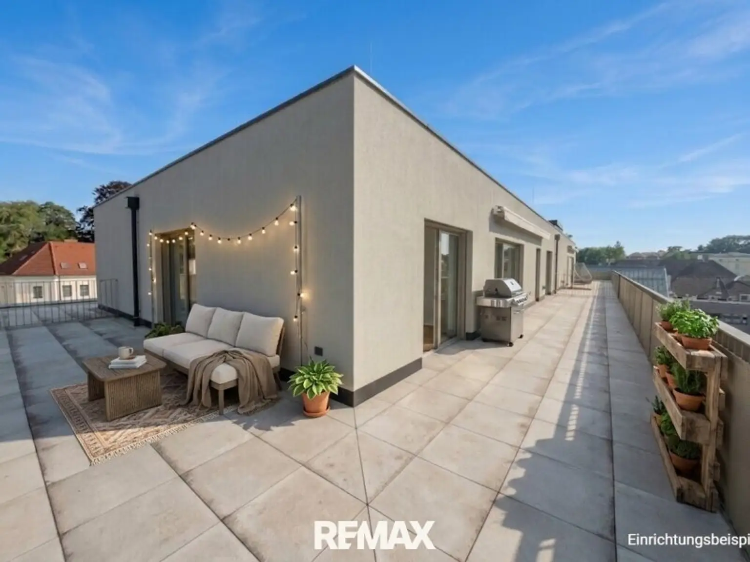 Dachterrasse, Einrichtungsbeispiel