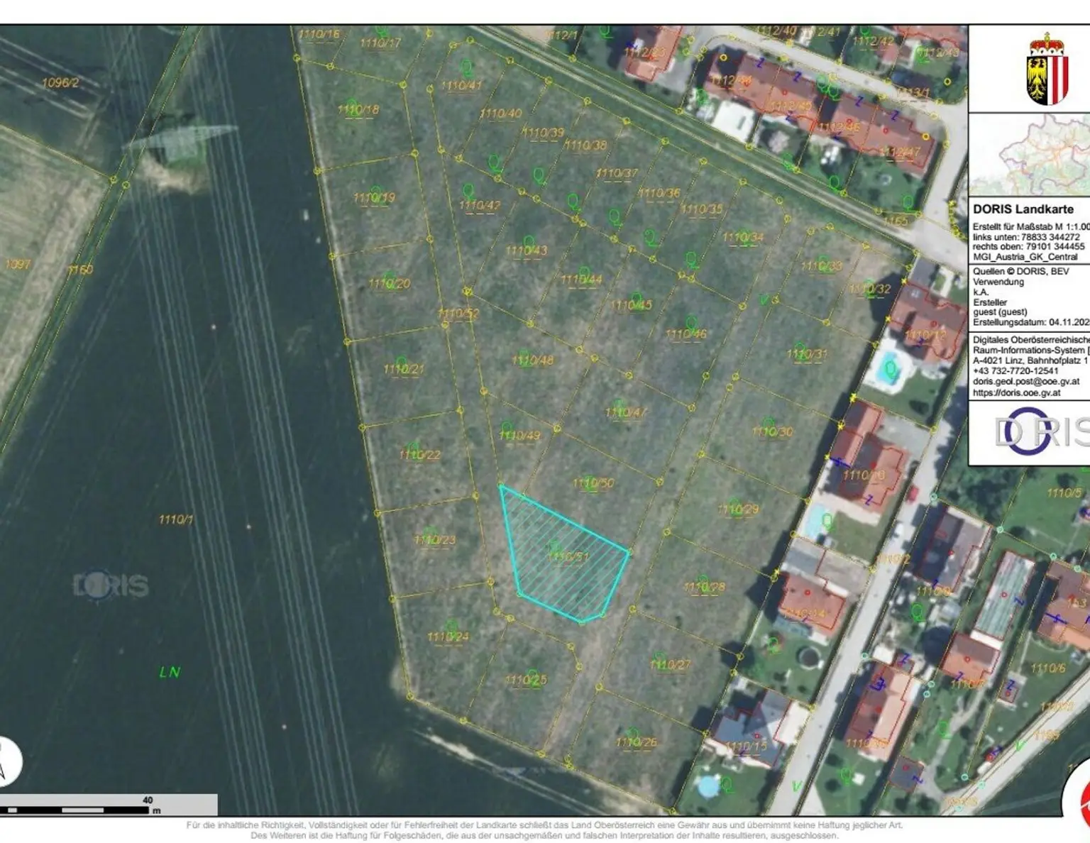 Ebenes Baugrundstück in Raffelstetten GST 1110/51