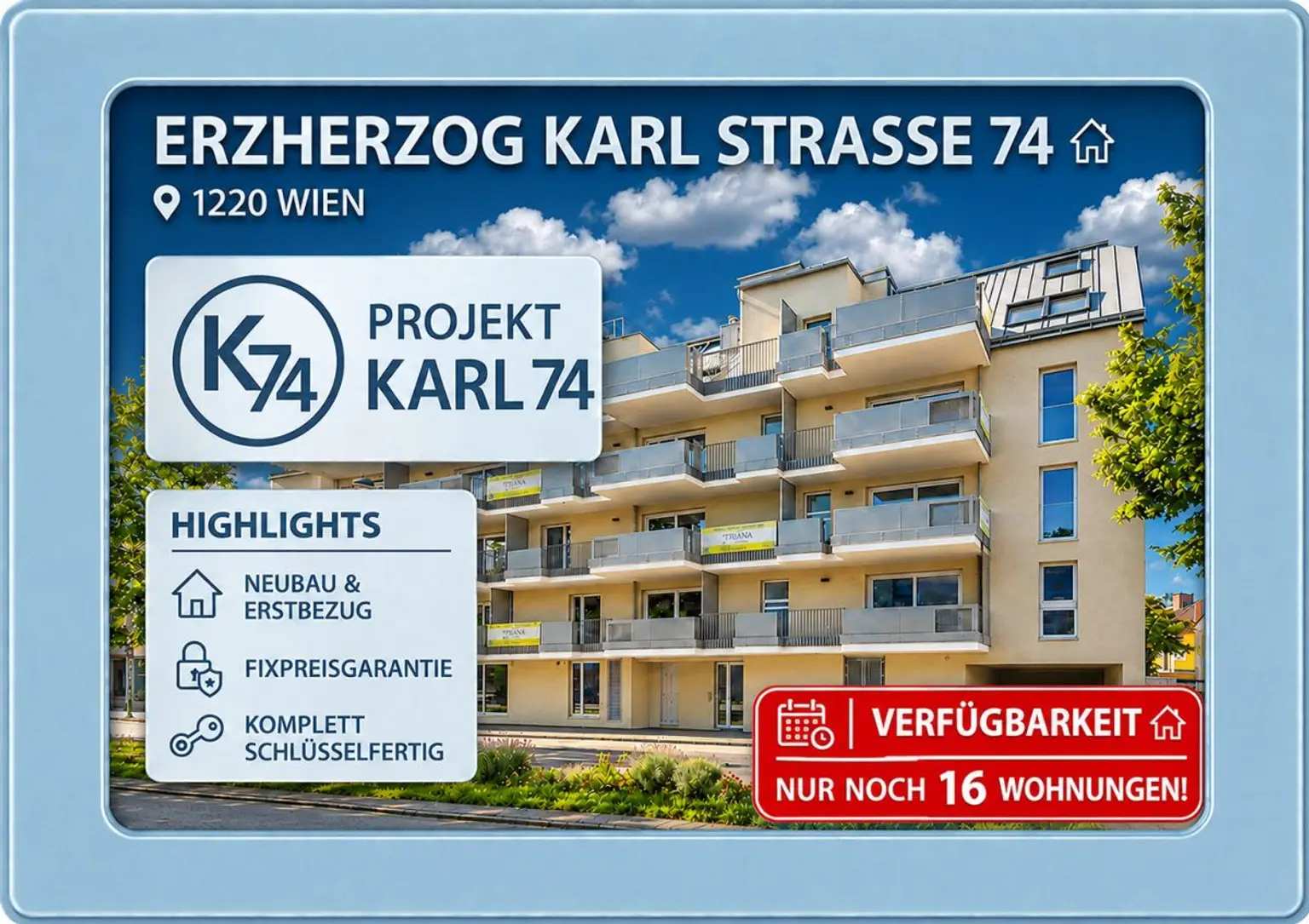 Starbild Karl74 - 16 | NOCH 16 von 33 Wohnungen VERFÜGBAR ++ Projekt KARL 74 | Prima Service Immobilien