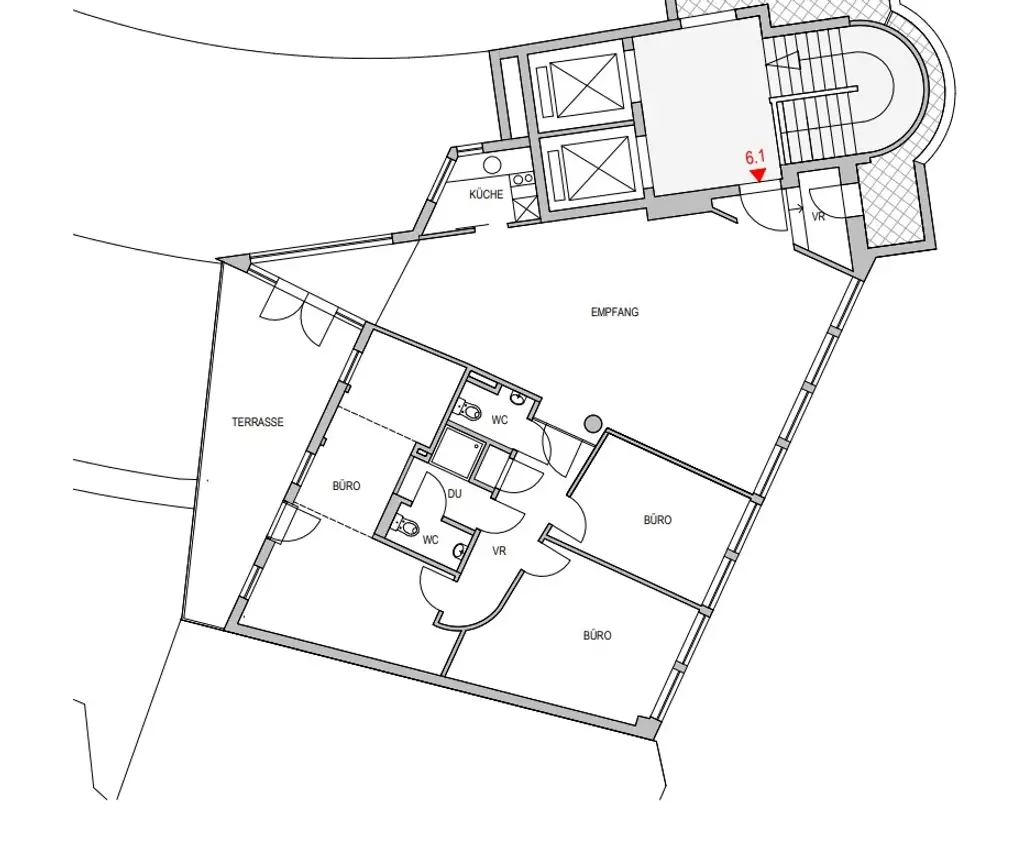 Repräsentatives Büro in zentraler Lage  mit Terrasse zu mieten