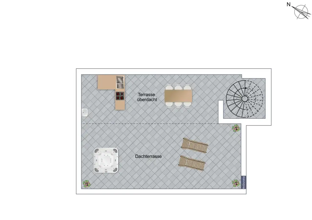 3-Zimmer-Dachterrassentraum inklusive 2 Carports