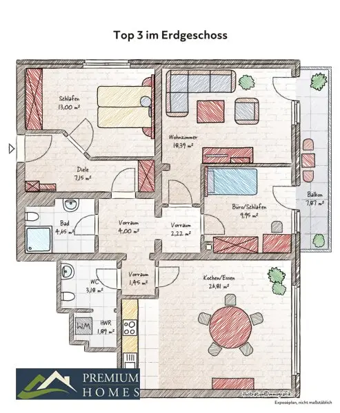 BREITENBACH am Inn - Mietwohnung im EG - Grundriss