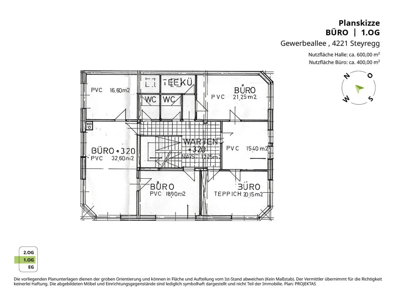 400 m² Büro mit 600 m² Lagerhalle in Steyregg! Parkplätze!