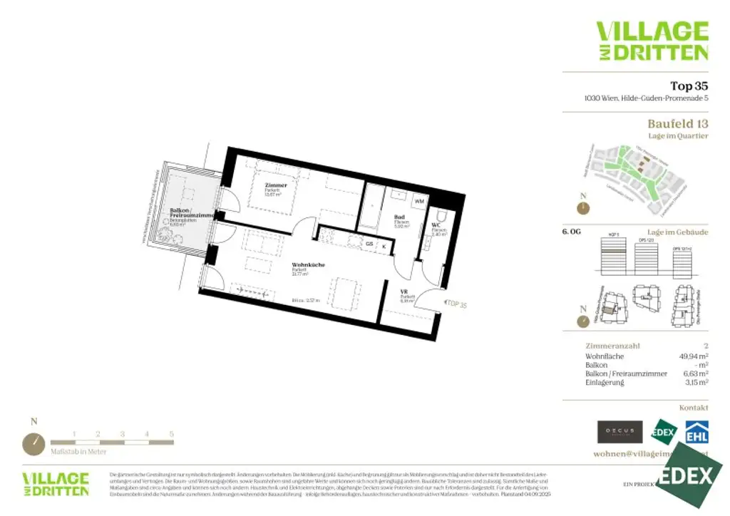 Perfekte Investmentchance: 2-Zimmer-Wohnung mit sonnigem Westbalkon | URBAN DAHEIM | BAUFELD 13
