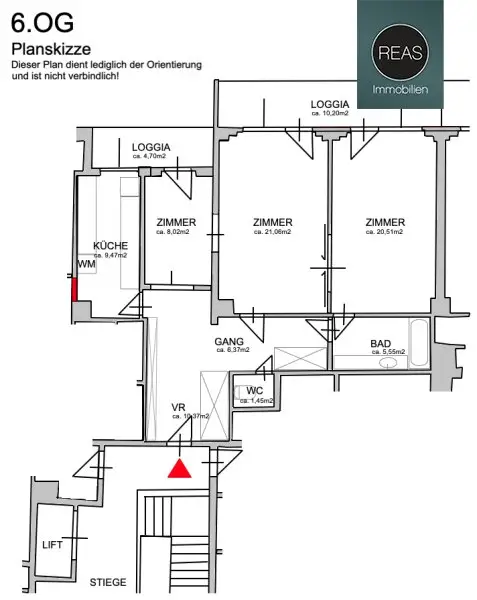 Wohnungspaket in Top-Innenstadtlage! 2 nebeneinander liegende Wohnungen mit 2 Loggien, neuen Fenstern und unverbautem Traumblick!