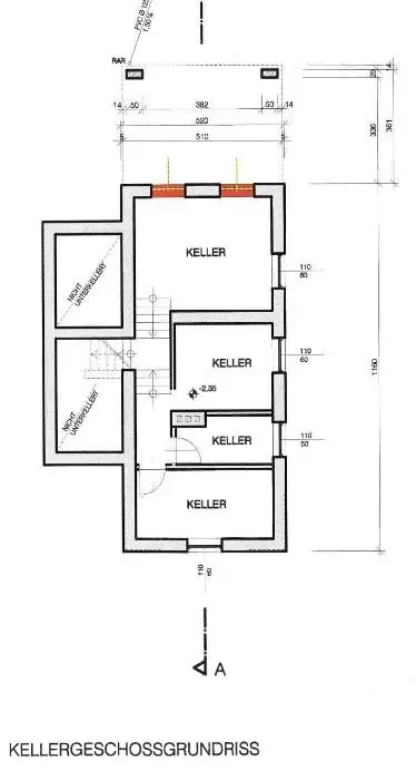 Grundrissplan Keller