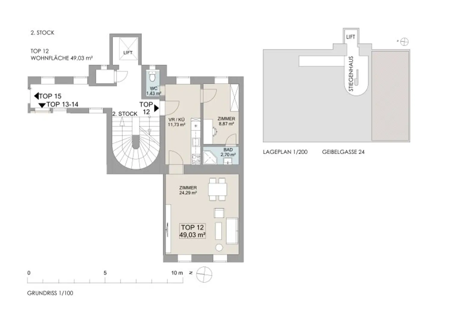 NÄHE U3/U6 WESTBAHNHOF: generalsanierte 2-Zimmerwohnung mit hofseitigem Schlafzimmer und neuer Küche