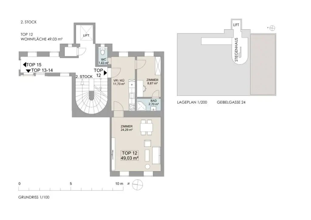 NÄHE U3/U6 WESTBAHNHOF: generalsanierte 2-Zimmerwohnung mit hofseitigem Schlafzimmer und neuer Küche
