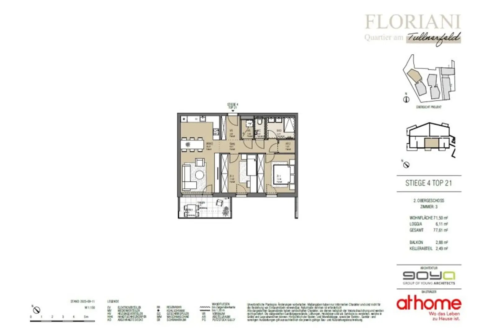 FLORIANI – Quartier am Tullnerfeld - Perfektes Raumkonzept mit Loggia und Süd/West Ausrichtung - Bahnhof in der Nähe