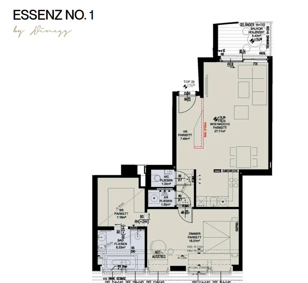 GROSSZÜGIGE 2-ZIMMER-WOHNUNG MIT
BALKON