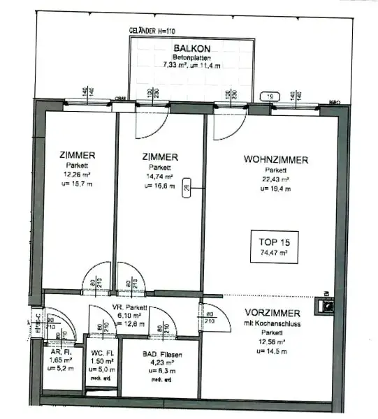 U3-NÄHE, LORYSTRASSE, sonnige 74 m2 Neubau mit 8 m2 Balkon, 2 Zimmer, Wohnküche, Wannenbad, Garage möglich, 3. Liftstock