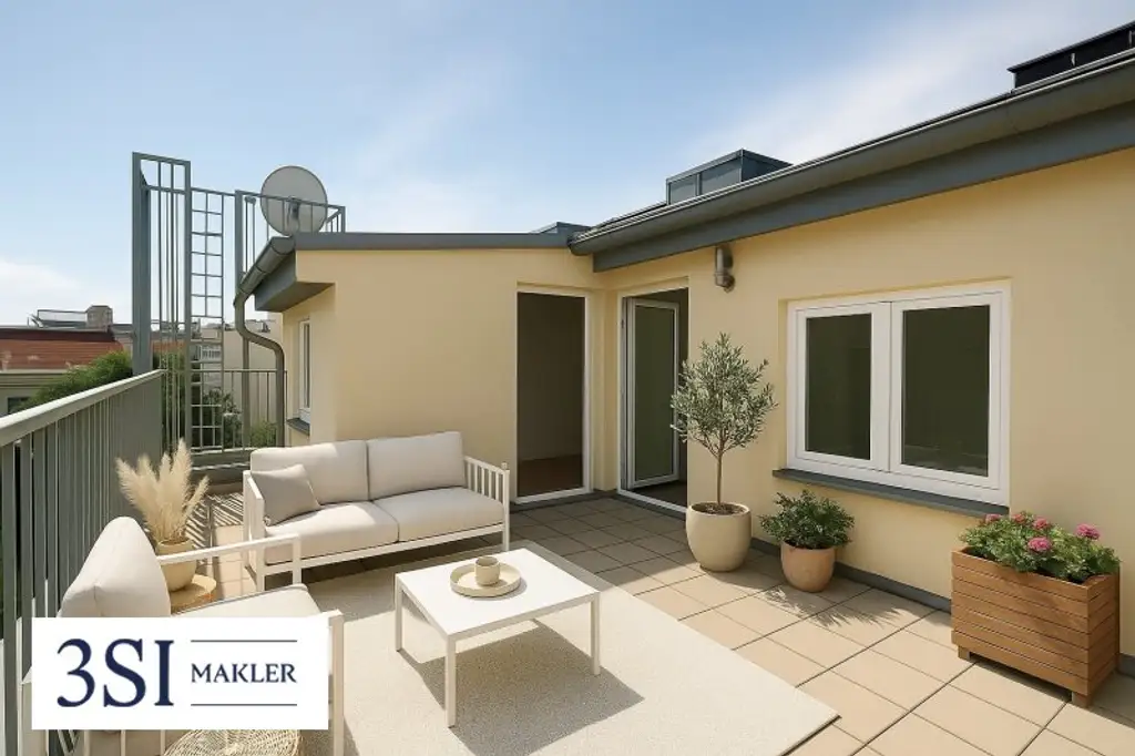 Dachgeschoß-Maisonette mit optimaler Aufteilung für viel Privatsphäre und großzügiger Ostterrasse