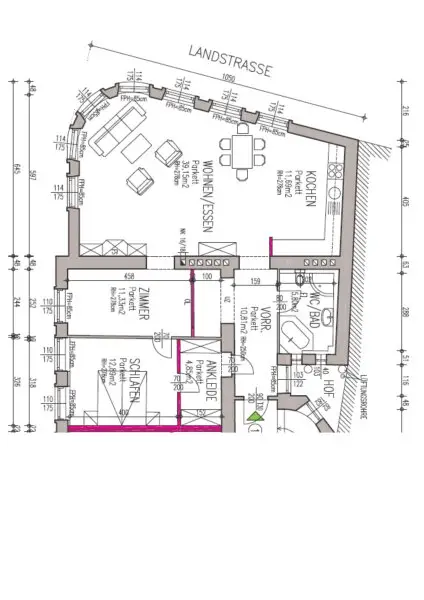 Büro mit Altbaucharme direkt an der Landstraße zu vermieten!