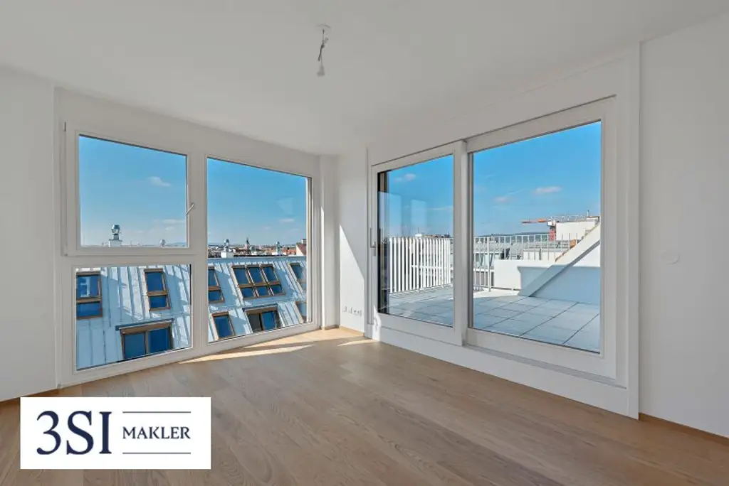 The Temptation: Erstklassige Dachgeschoßwohnung mit tollen Freiflächen Nahe Kutschkermarkt